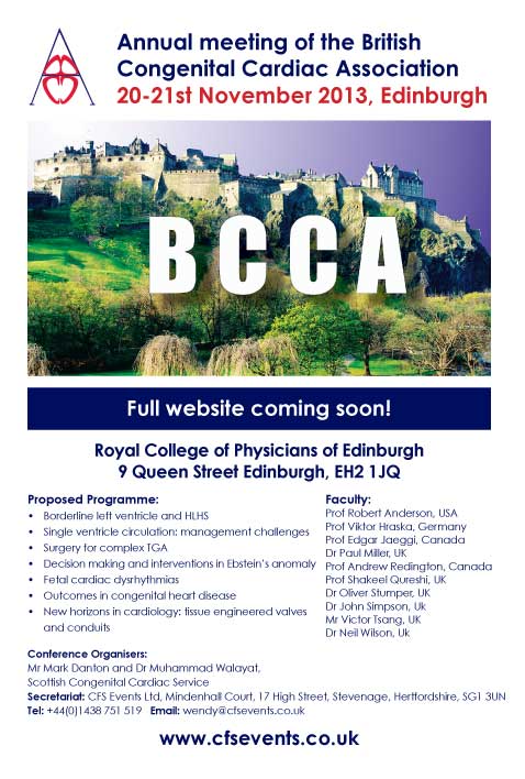 BCCA 2013 Annual meeting of the british congenital cardiac association edinburgh